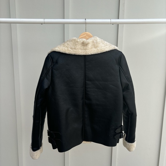 Love Tree - Dolls Kill - Black Sherpa Faux Leather Jacket - Picture 2 of 5